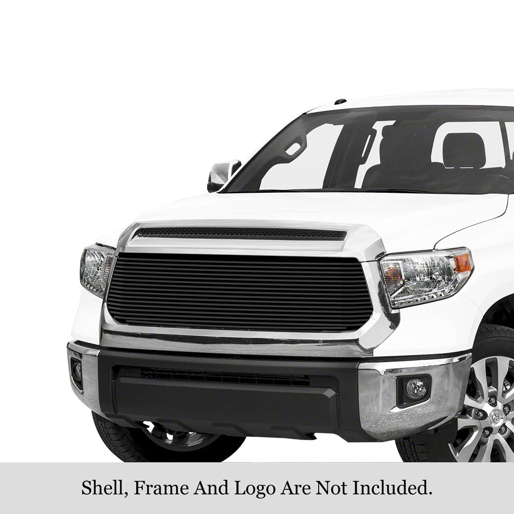 APS GR20HEI85J Main Upper Black Stainless Steel Billet Grille Fits 2014-2017 Toyota Tundra