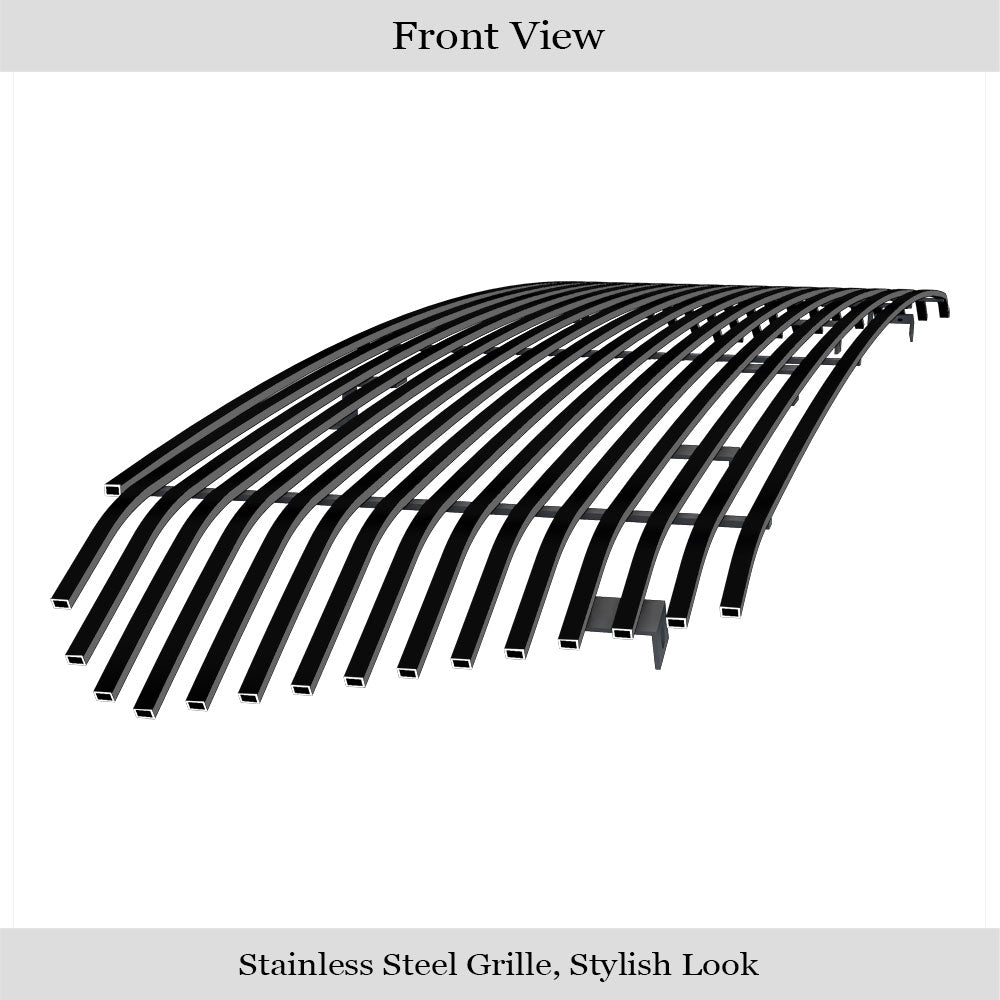 APS GR20HEI85J Main Upper Black Stainless Steel Billet Grille Fits 2014-2017 Toyota Tundra