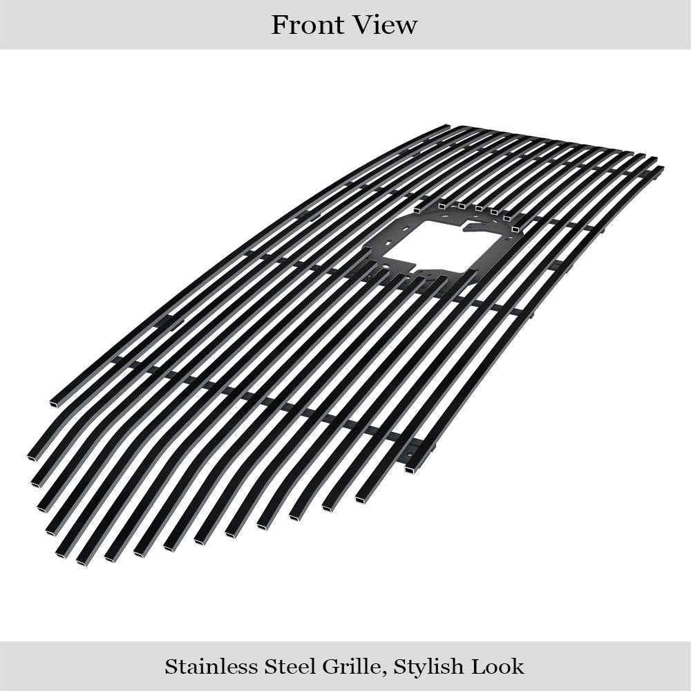 APS GR20HFJ31J Main Upper Black Stainless Steel Billet Grille Fits 2018-2019 Toyota Tacoma