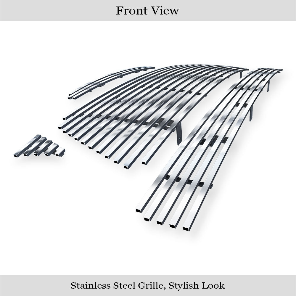 APS GR20HGG42S Main Upper & Lower Bumper & Hood Scoop Stainless Steel Billet Grille Fits 2005-2010 Toyota Tacoma