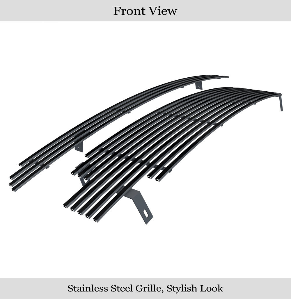 APS GR20HGG72J Main Upper & Lower Bumper Black Stainless Steel Billet Grille Fits 2001-2004 Toyota Tacoma