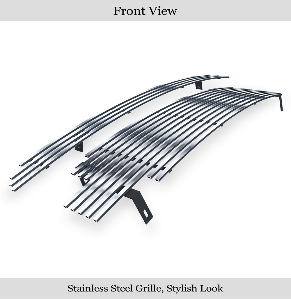 APS GR20HGG72S Main Upper & Lower Bumper Stainless Steel Billet Grille Fits 2001-2004 Toyota Tacoma