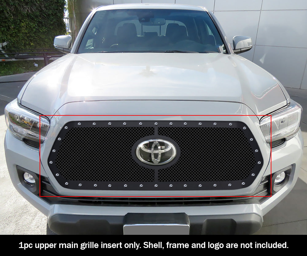 APS GR20LFJ31H Main Upper Rivet Grille Fits 2018-2019 Toyota Tacoma