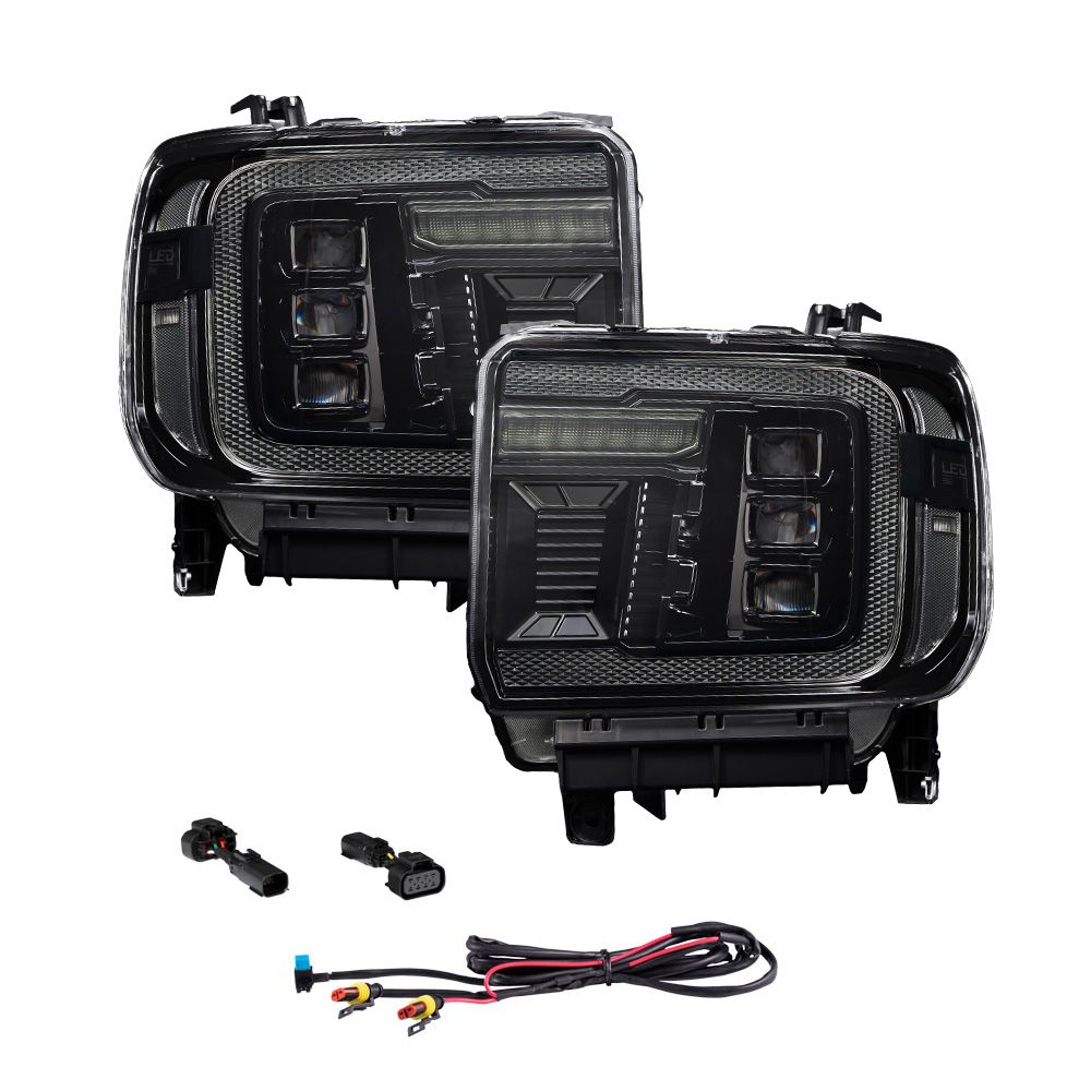 2015-2019 GMC Sierra 2500/3500 LED Projector Headlights with Amber DRL