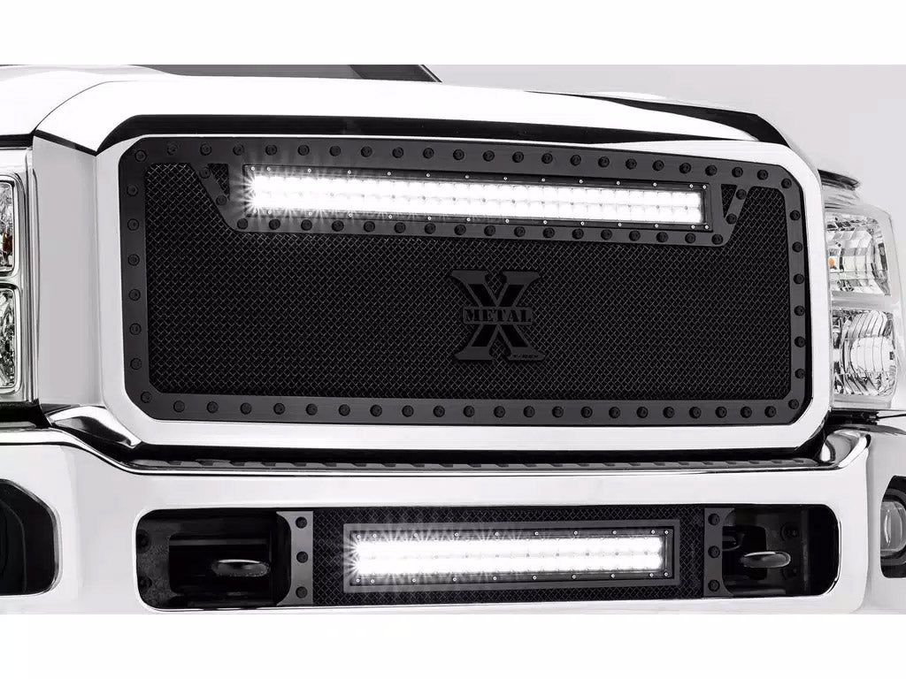 T-REX Grilles 6315461-BR Black Mild Steel Small Mesh Grille Fits 2011-2016 Ford F-250 F-350 F-450 F-550