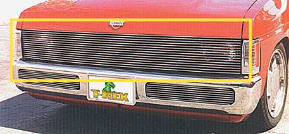 T-REX Grilles 20771 Polished Aluminum Horizontal Phantom Grille Fits 1986-1997 Nissan Hardbody