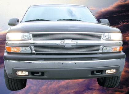 T-REX Grilles 21075 Polished Aluminum Horizontal Grille Fits 1999-2002 Chevrolet Silverado 1500
