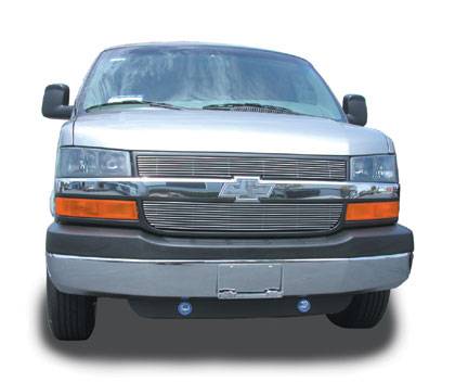 T-REX Grilles 21126 Polished Aluminum Horizontal Grille Fits 2003-2023 Chevrolet Express Van