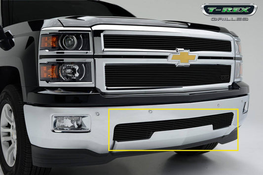 T-REX Grilles 25117B Black Aluminum Horizontal Bumper Grille Fits 2014-2015 Chevrolet Silverado 1500