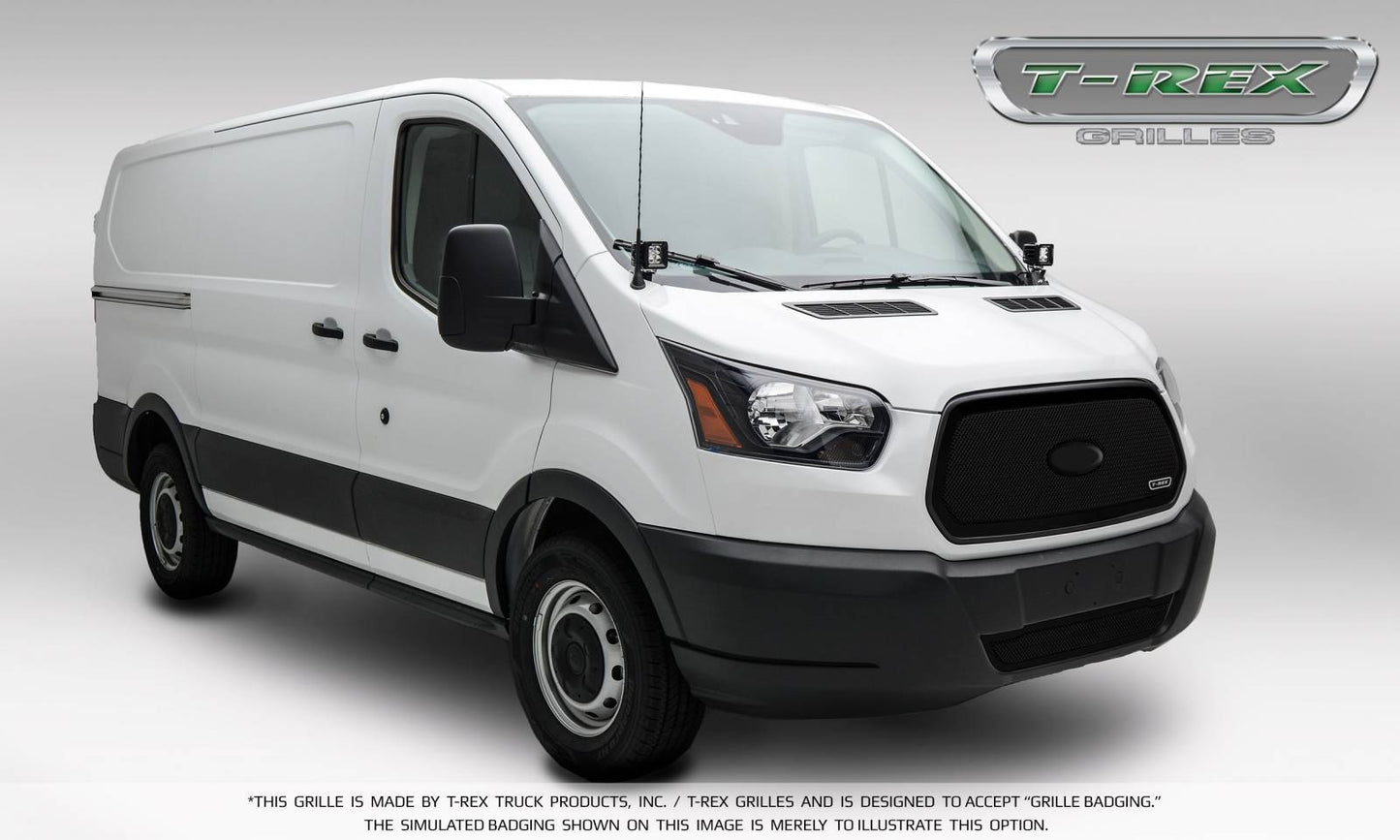 T-REX Grilles 51575 Black Mild Steel Small Mesh Grille Fits 2016-2018 Ford Transit