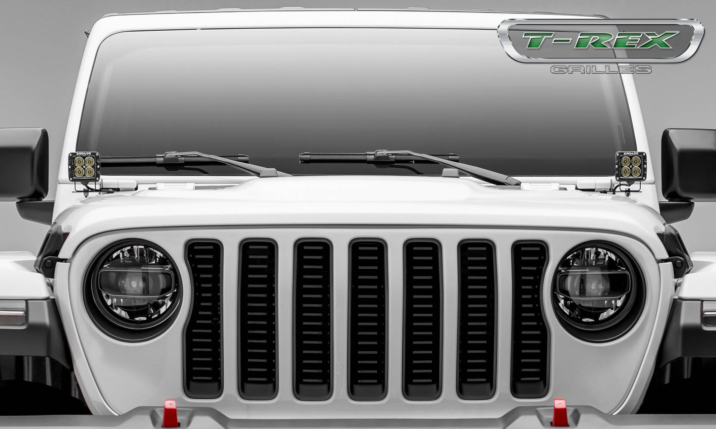 T-REX Grilles 6204931 Black Aluminum Horizontal Grille Fits 2020-2023 Jeep Gladiator Overland Gladiator Rubicon