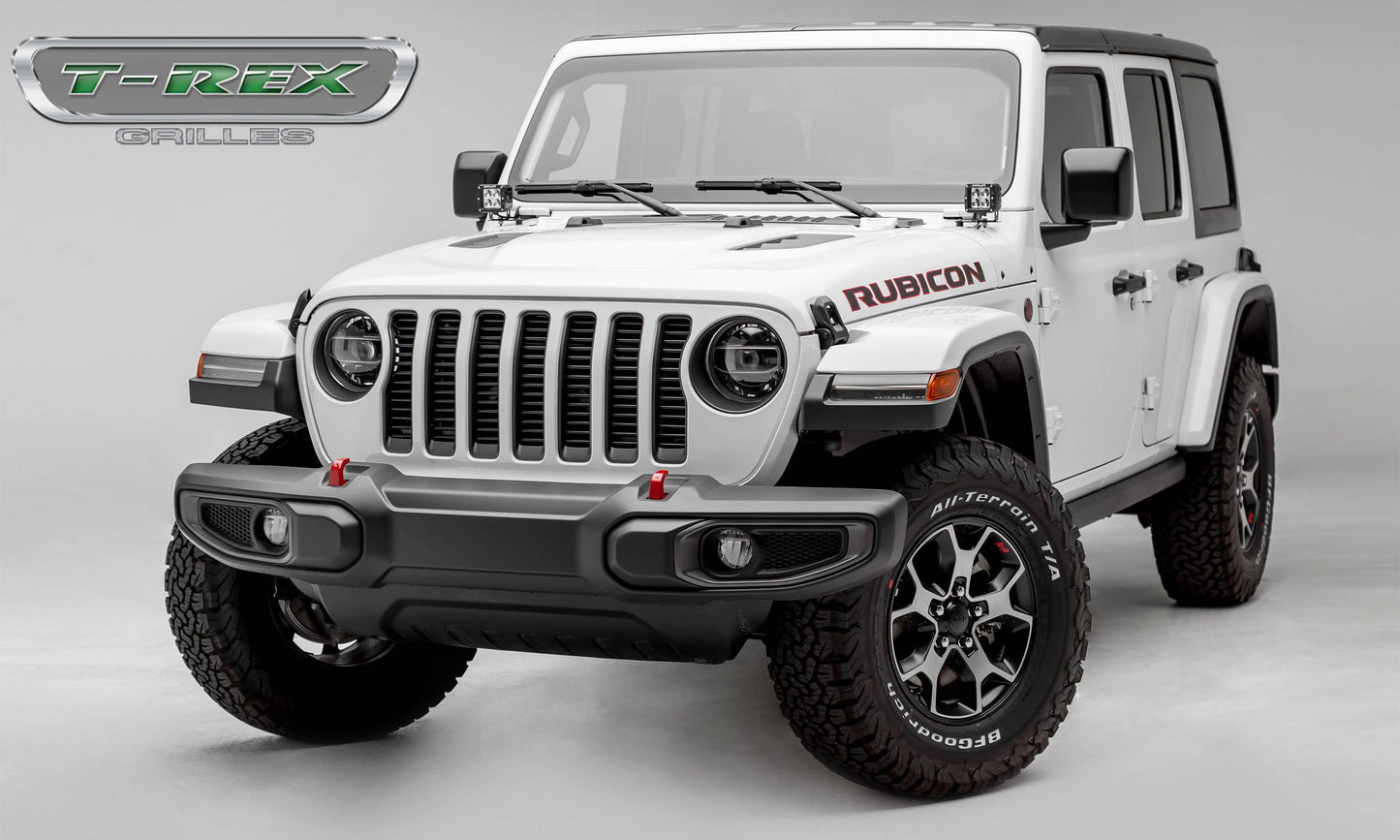 T-REX Grilles 6204941 Black Aluminum Horizontal Round Grille Fits 2020-2023 Jeep Gladiator Overland Gladiator Rubicon