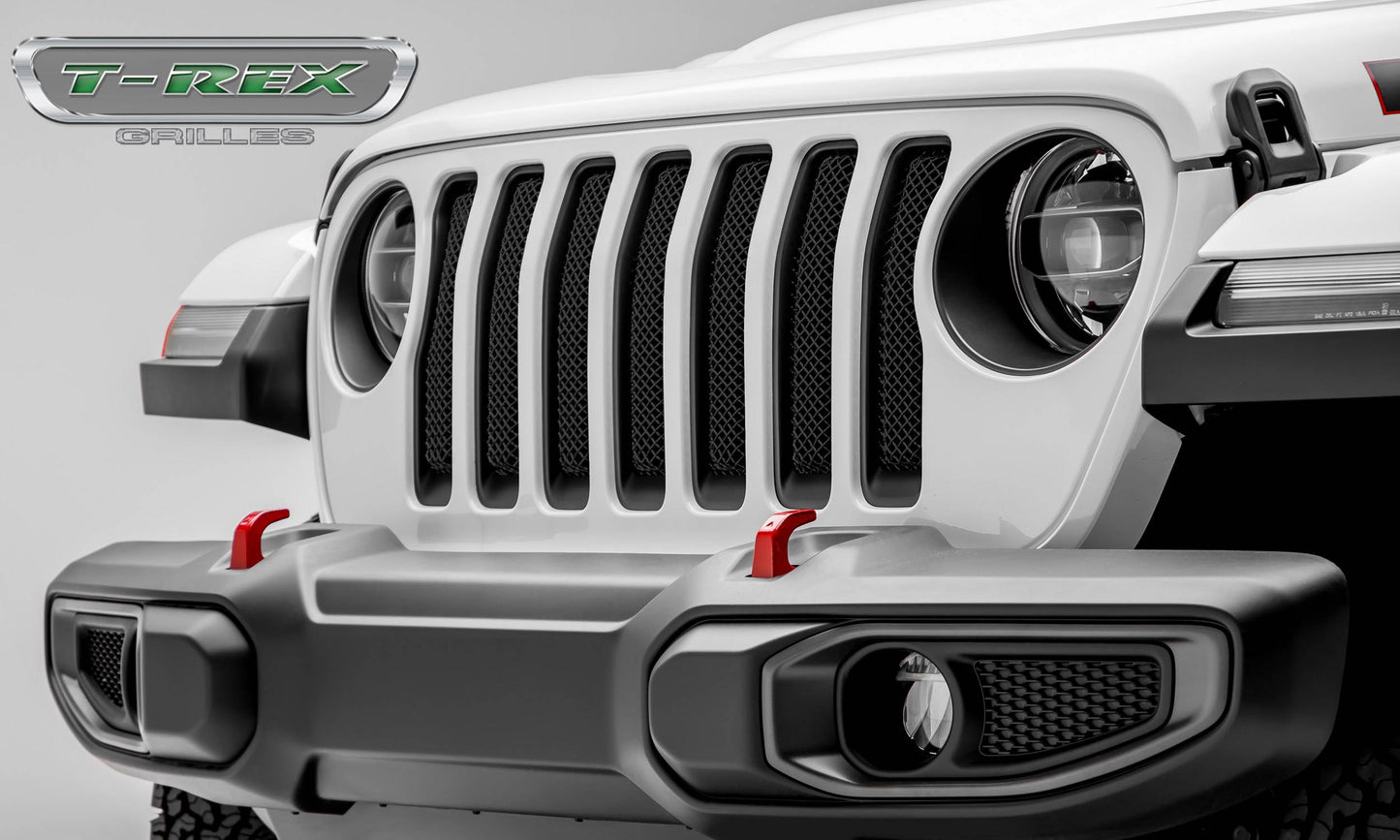 T-REX Grilles 46493 Black Mild Steel Small Mesh Grille Fits 2020-2023 Jeep Gladiator Overland Gladiator Rubicon