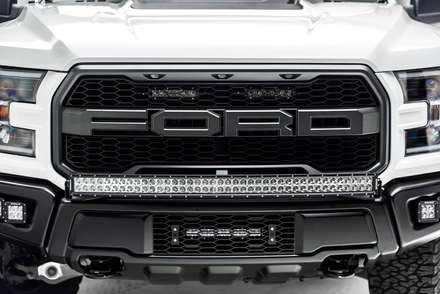 ZROADZ Z325662 Black Mild Steel Front Bumper Top LED Bracket Fits 2017-2020 Ford F-150 Raptor