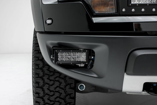 ZROADZ Z325651 Black Mild Steel Front Bumper OEM Fog LED Bracket Fits 2010-2014 Ford F-150 Raptor