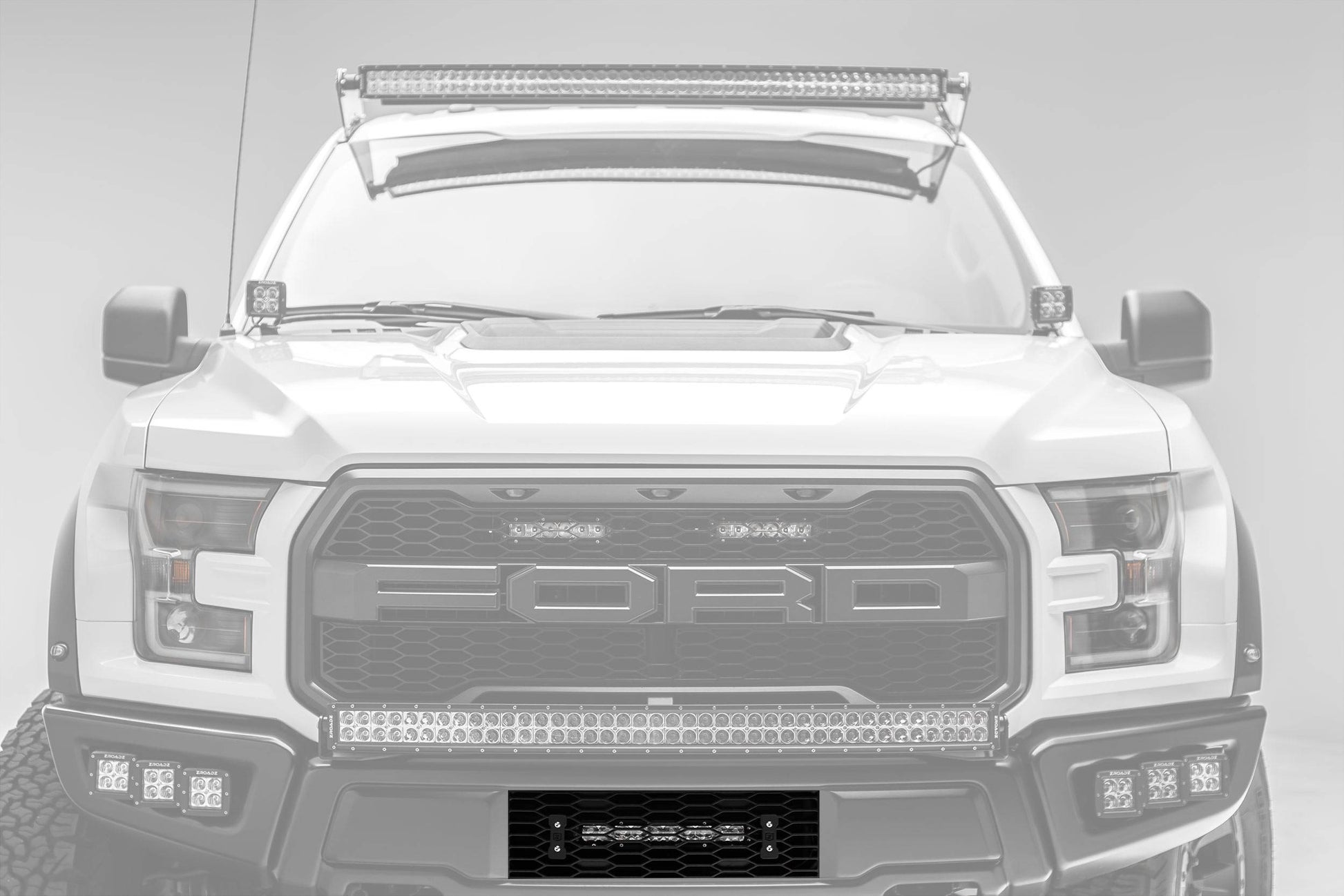 ZROADZ Z415661-KIT Black Mild Steel OEM Bumper Grille LED Kit Fits 2017-2020 Ford F-150 Raptor