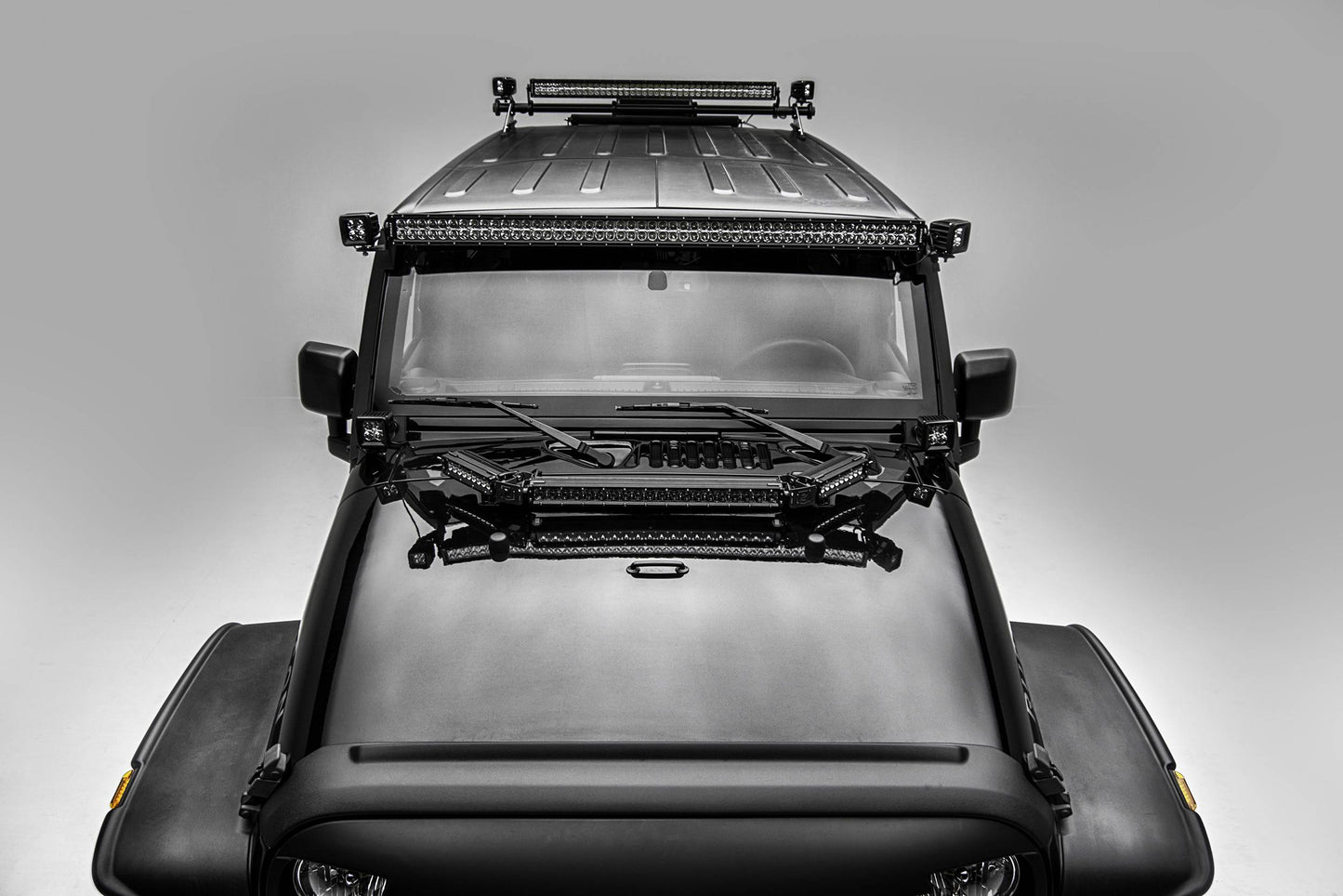 ZROADZ Z374811-KIT-S Black Mild Steel Front Roof LED Kit Fits 2007-2018 Jeep Wrangler JK Wrangler JKU
