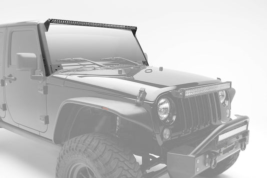 ZROADZ Z374711-KIT Black Mild Steel Front Roof LED Kit Fits 2007-2017 Jeep Wrangler JK Wrangler JKU