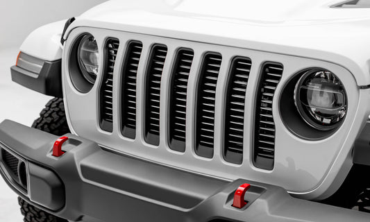T-REX Grilles 6204946 Silver Aluminum Horizontal Round Grille Fits 2020-2023 Jeep Gladiator Overland Gladiator Rubicon