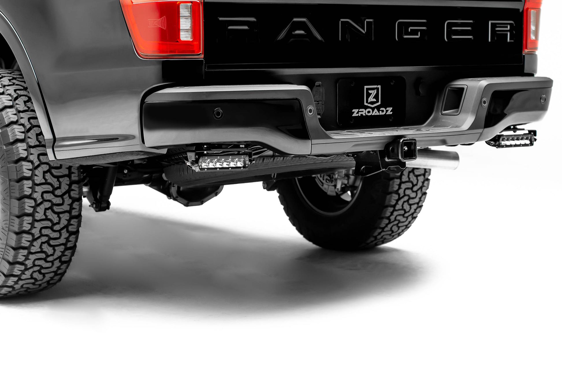 ZROADZ Z385881 Black Mild Steel Rear Bumper LED Bracket Fits 2019-2023 Ford Ranger
