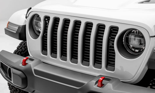 T-REX Grilles 6204941 Black Aluminum Horizontal Round Grille Fits 2020-2023 Jeep Gladiator Overland Gladiator Rubicon