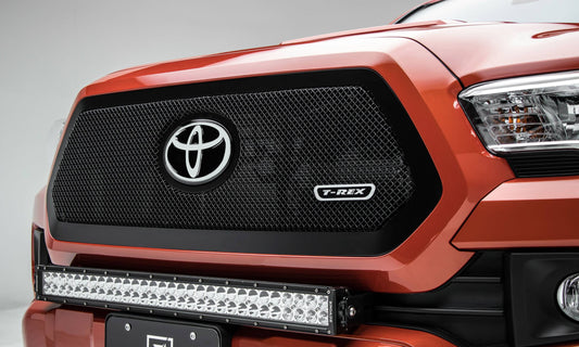 T-REX Grilles 51951 Black Mild Steel Small Mesh Grille Fits 2018-2023 Toyota Tacoma