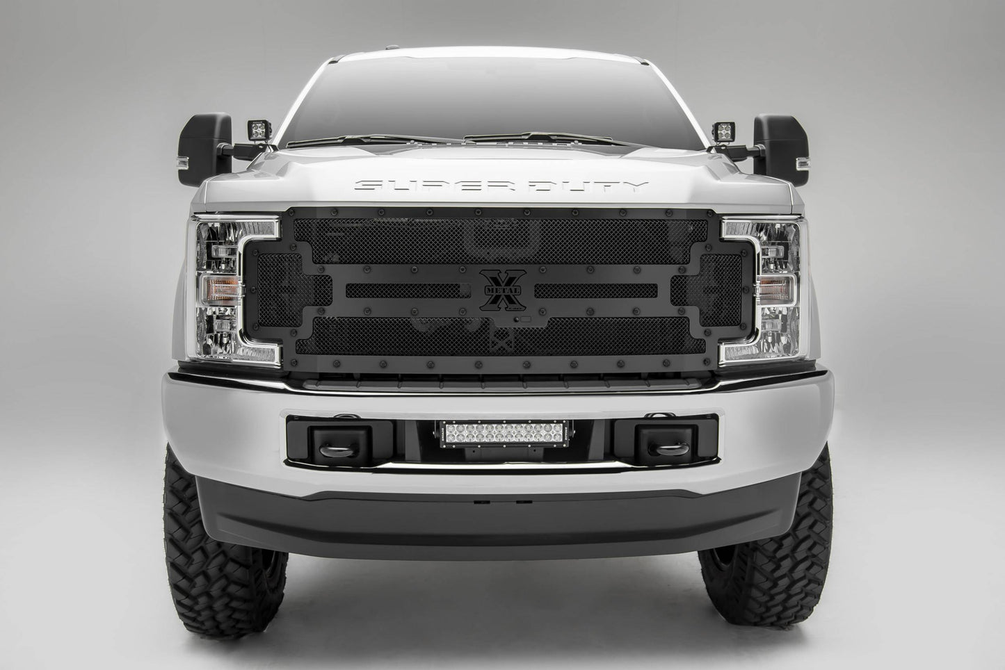 T-REX Grilles 6715371-BR Black Mild Steel Small Mesh Grille Fits 2017-2019 Ford F-250 F-350 F-450 F-550