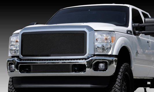 T-REX Grilles 51546 Black Mild Steel Large Mesh Grille Fits 2011-2016 Ford F-250 F-350 F-450 F-550