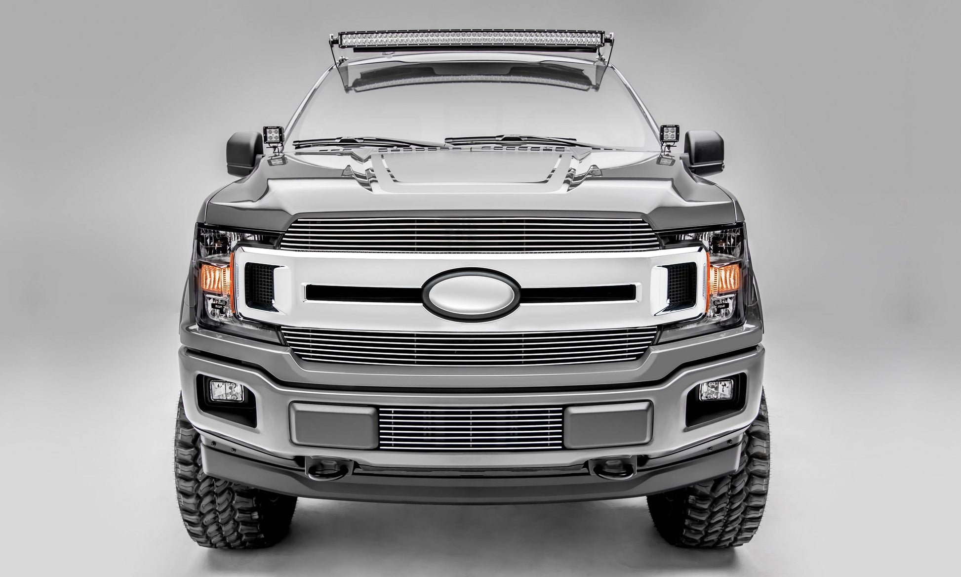 T-REX Grilles 20571 Polished Aluminum Horizontal Grille Fits 2018-2020 Ford F-150 XLT F-150 Lariat
