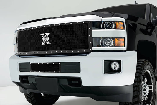 T-REX Grilles 6711231 Black Mild Steel Small Mesh Grille Fits 2015-2019 Chevrolet Silverado 2500