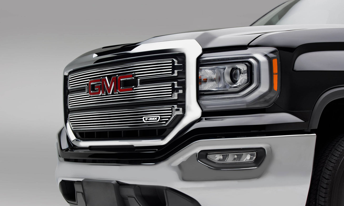 T-REX Grilles 6212130 Polished Aluminum Horizontal Grille Fits 2016-2018 GMC Sierra 1500 SLE