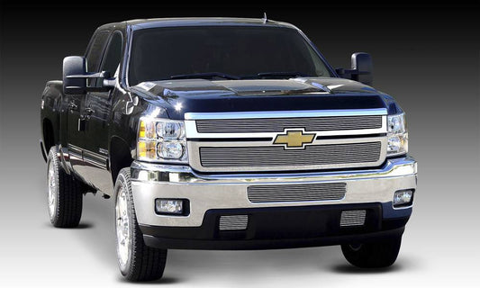 T-REX Grilles 21114 Polished Aluminum Horizontal Grille Fits 2011-2014 Chevrolet Silverado 2500 Silverado 3500