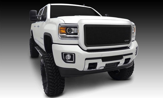 T-REX Grilles 51211 Black Mild Steel Small Mesh Grille Fits 2015-2019 GMC Sierra 2500 Sierra 3500