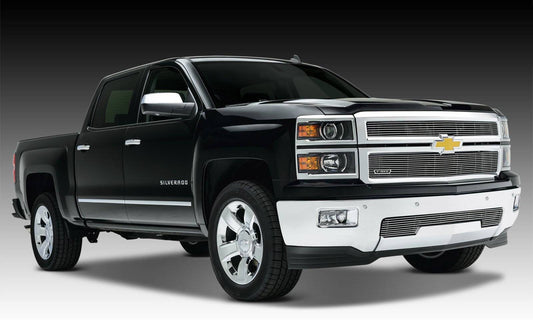 T-REX Grilles 20121 Polished Aluminum Horizontal Grille Fits 2014-2015 Chevrolet Silverado 1500 LT Silverado 1500 LTZ