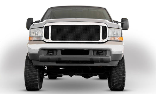 T-REX Grilles 51571 Black Mild Steel Large Mesh Grille Fits 1999-2004 Ford F-250 F-350 F-450 F-550