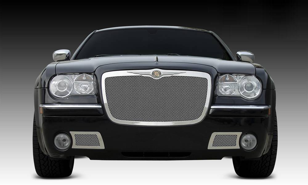 T-REX Grilles 54471 Polished Stainless Steel Small Mesh Grille Fits 2005-2010 Chrysler 300 300C SRT