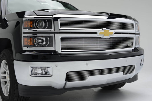 T-REX Grilles 21120 Polished Aluminum Horizontal Grille Fits 2014-2015 Chevrolet Silverado 1500 Z71 Silverado 1500 Work Truck