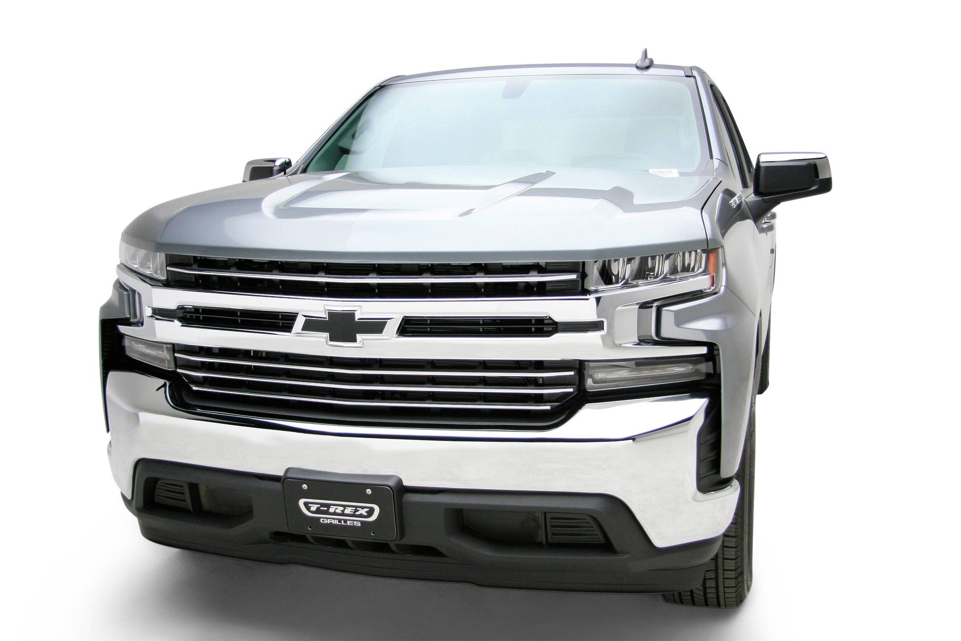 T-REX Grilles 6211232 Polished Aluminum Horizontal Round Grille Fits 2019-2022 Chevrolet Silverado 1500ÊTrail Boss Silverado 1500 RST Silverado 1500 LT