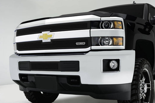 T-REX Grilles 52122 Black Mild Steel Small Mesh Bumper Grille Fits 2015-2019 Chevrolet Silverado 2500