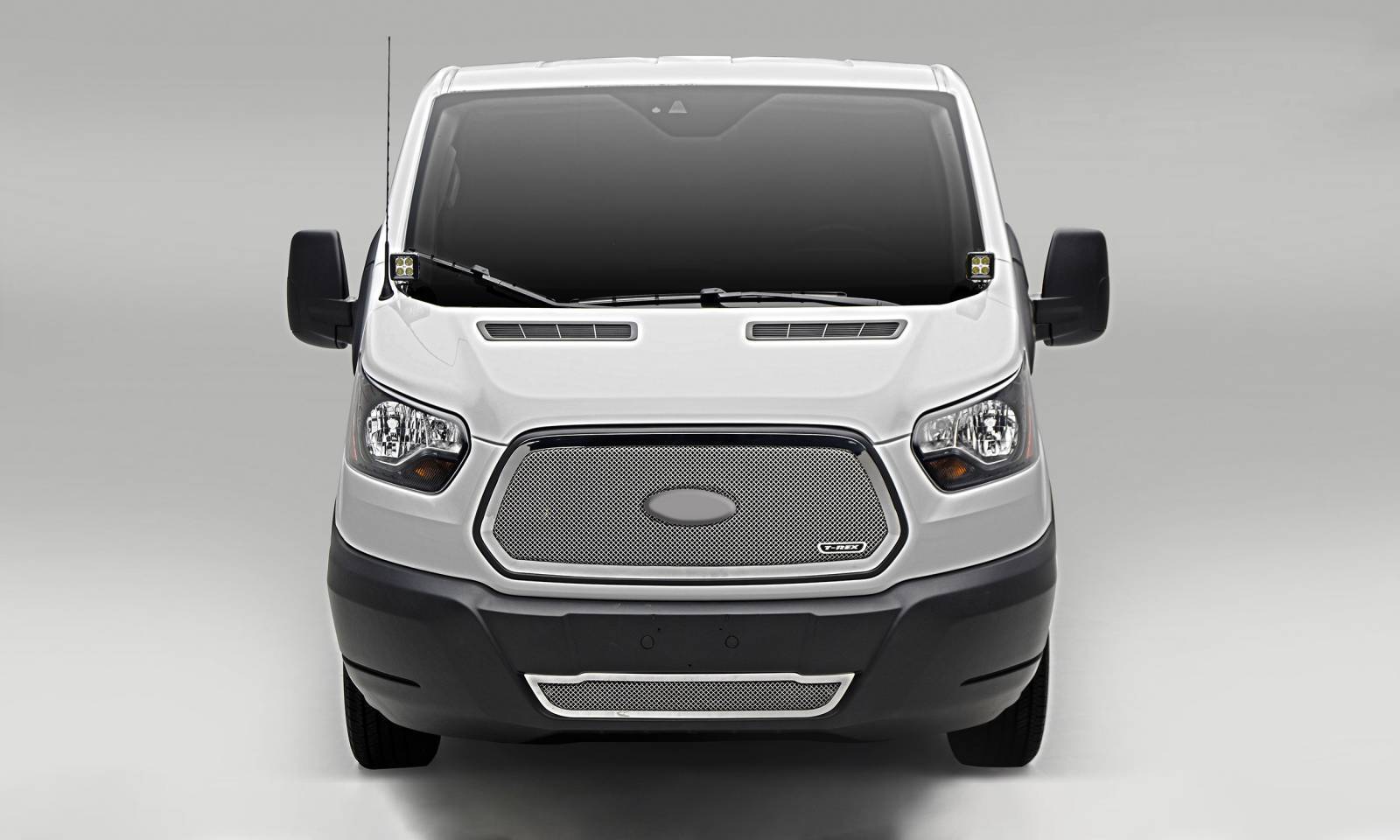 T-REX Grilles 54575 Polished Stainless Steel Small Mesh Grille Fits 2016-2018 Ford Transit