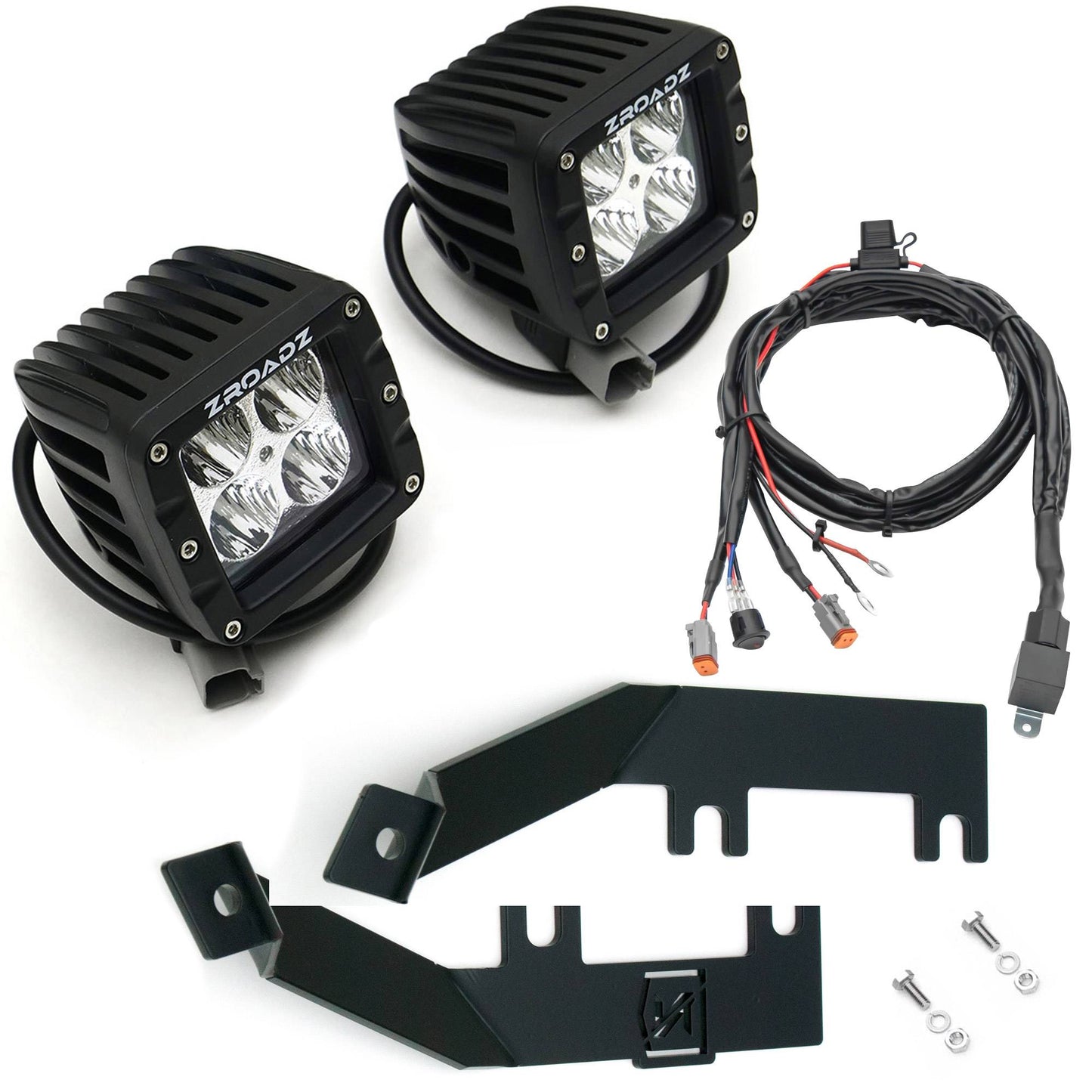 ZROADZ Z365631-KIT2 Black Mild Steel Hood Hinge LED Kit Fits 2008-2010 Ford F-250 F-350 F-450 F-550