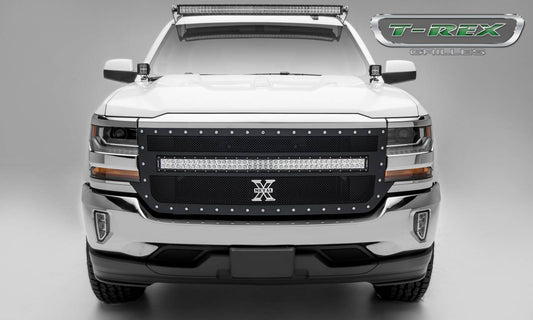 T-REX Grilles 6311271 Black Mild Steel Small Mesh Grille Fits 2016-2018 Chevrolet Silverado 1500