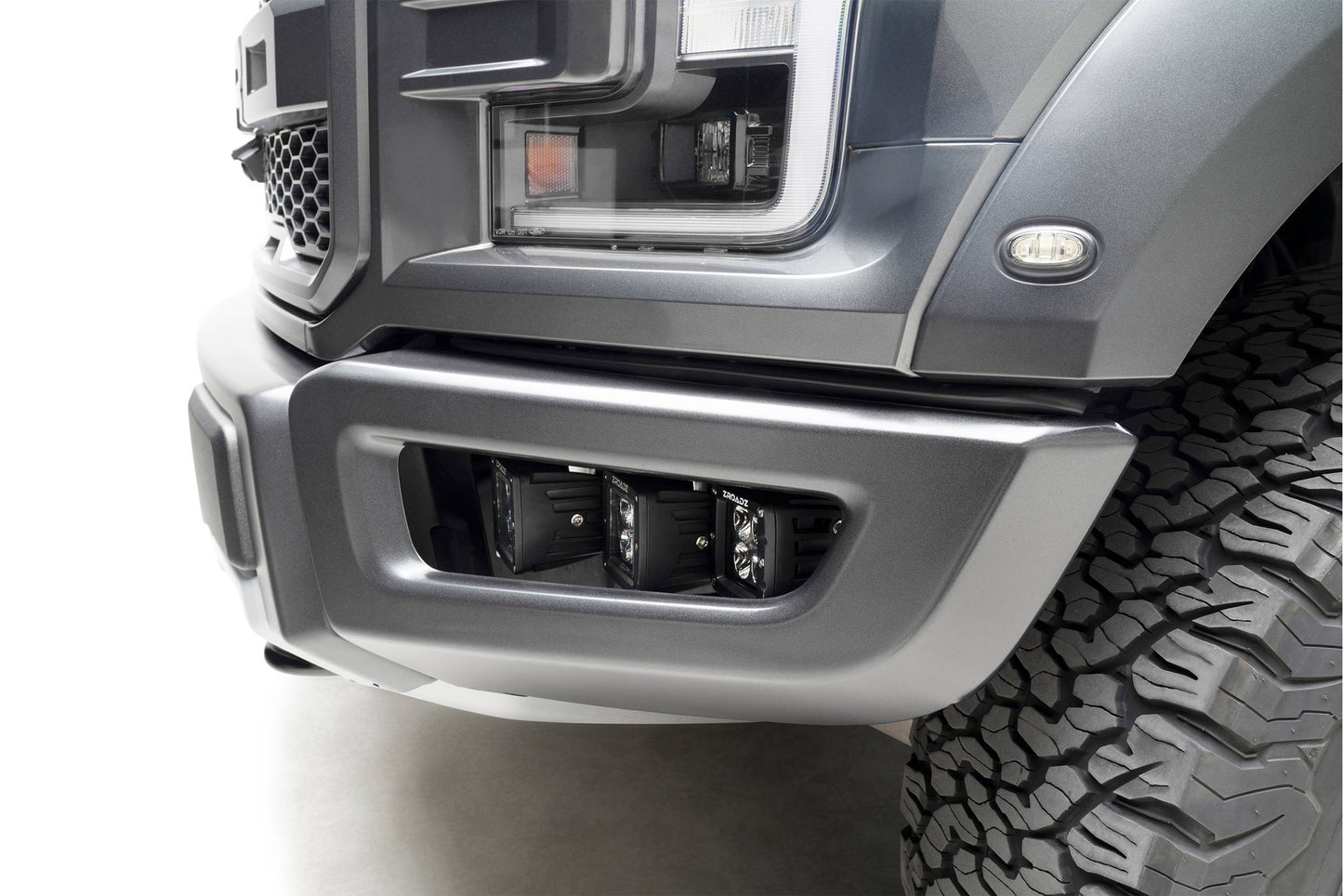 ZROADZ Z325673-KIT Black Mild Steel Front Bumper OEM Fog LED Kit Fits 2017-2020 Ford F-150 Raptor