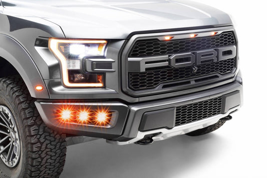 ZROADZ Z325673-KIT Black Mild Steel Front Bumper OEM Fog LED Kit Fits 2017-2020 Ford F-150 Raptor