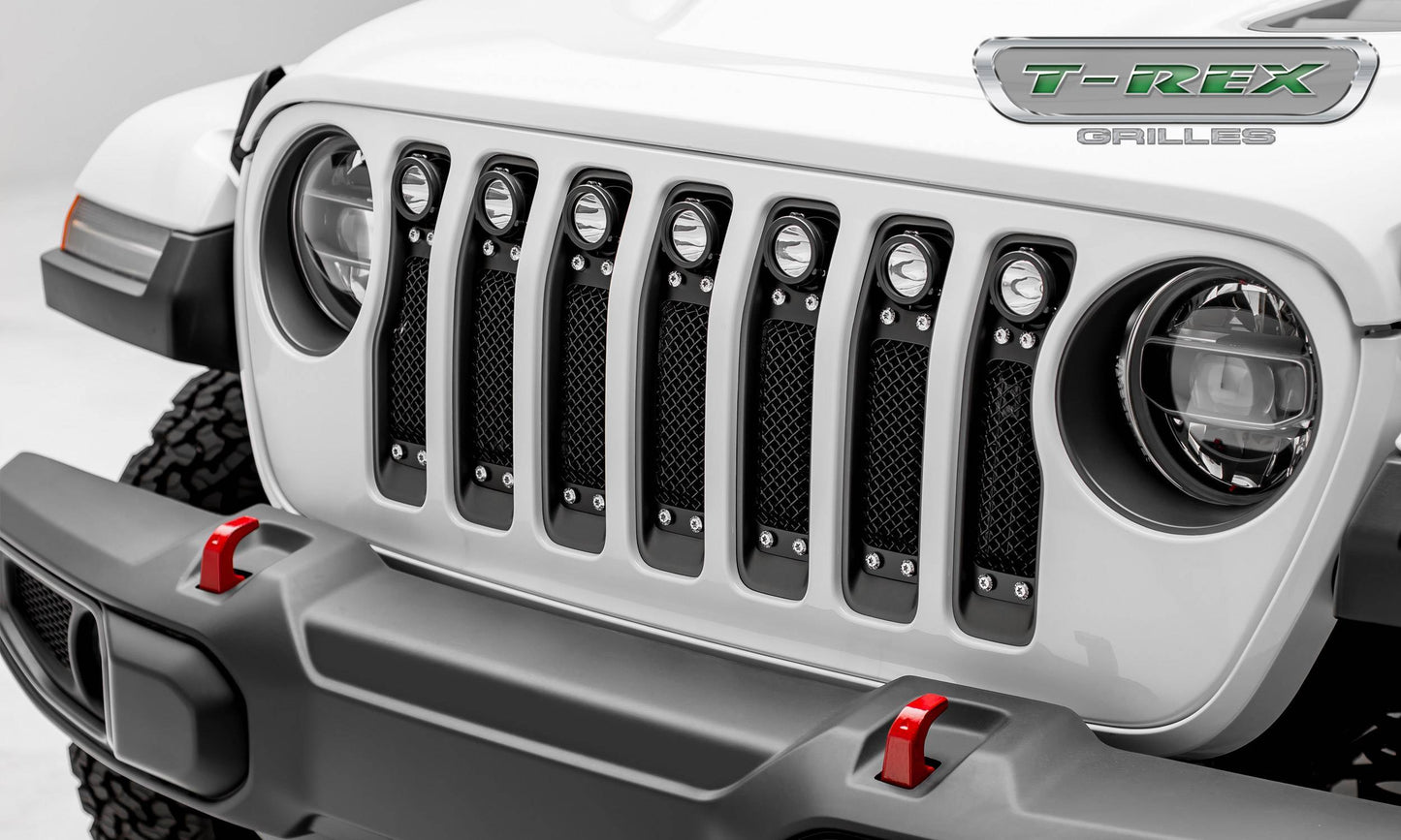 T-REX Grilles 6314931 Black Mild Steel Small Mesh Grille Fits 2020-2023 Jeep Gladiator Overland Gladiator Rubicon