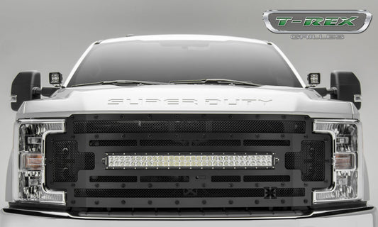 T-REX Grilles 6315371-BR Black Mild Steel Small Mesh Grille Fits 2017-2019 Ford F-250 F-350 F-450 F-550