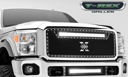 T-REX Grilles 6315461 Black Mild Steel Small Mesh Grille Fits 2011-2016 Ford F-250 F-350 F-450 F-550