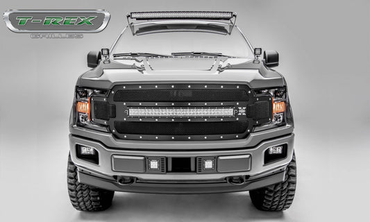 T-REX Grilles 6315711 Black Mild Steel Small Mesh Grille Fits 2018-2020 Ford F-150