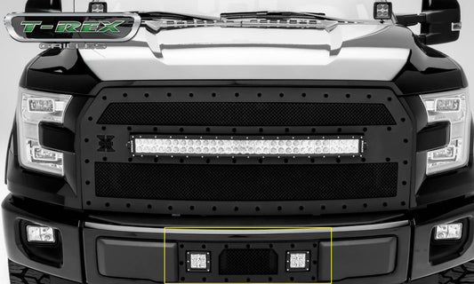 T-REX Grilles 6325731-BR Black Mild Steel Small Mesh Bumper Grille Fits 2015-2017 Ford F-150