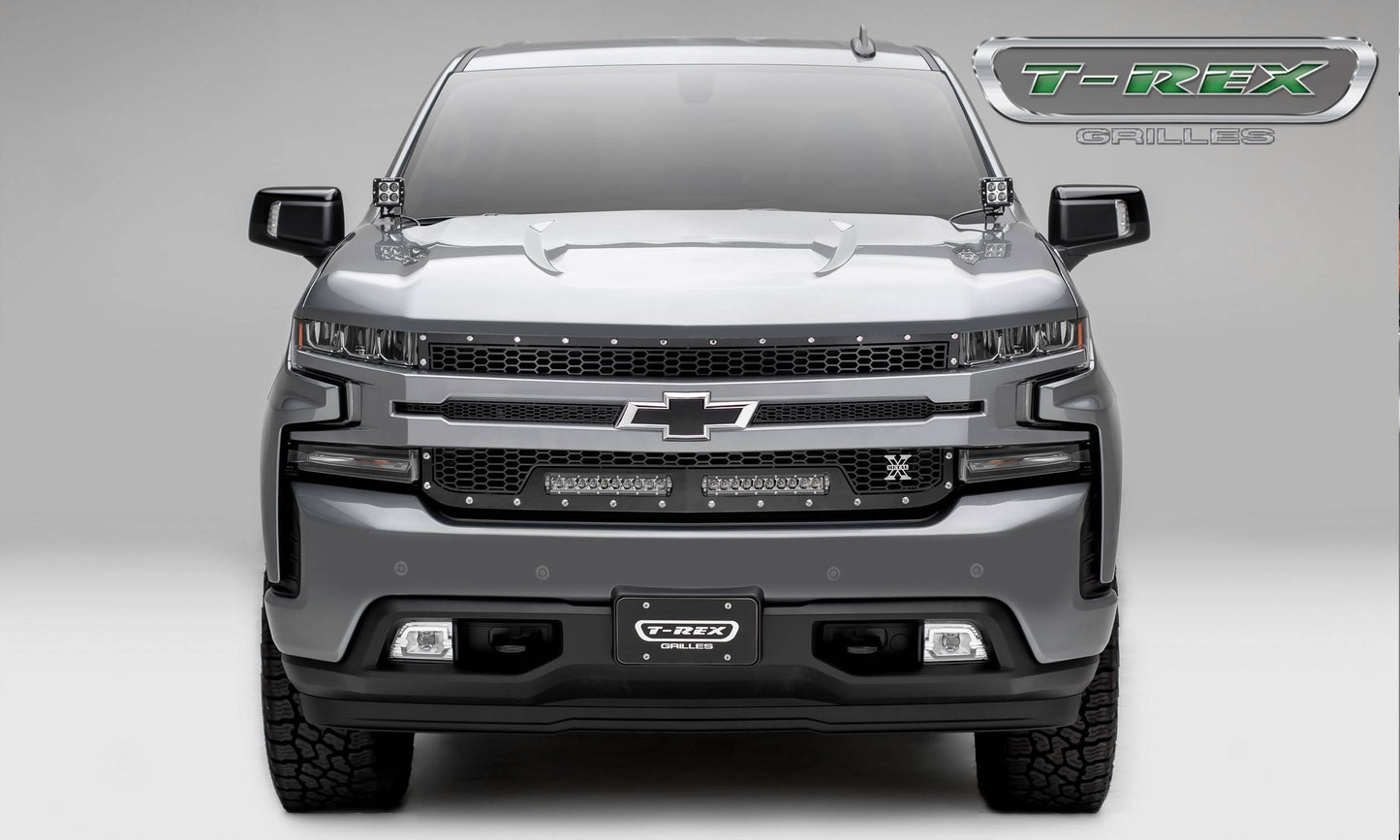 T-REX Grilles 7311261 Black Mild Steel Laser Cut Pattern Grille Fits 2019-2022 Chevrolet Silverado 1500